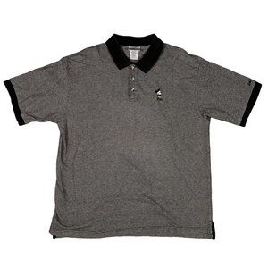 Disneyland Resort Shirt Men's Short Sleeve Herringbone Pattern Polo Tan Black XL